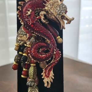 Artisan Dragon Asian-inspired Over-sized Purse Charm or Keychain Handcrafted